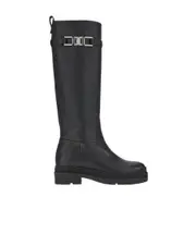Salvatore Ferragamo Vara Knee-High Zipped Boots US9.5 Black