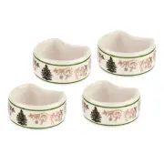 Spode Christmas Tree Gold Napkin Rings Set Of 4 New In Box