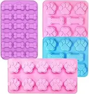 Puppy Dog Paw and Bone Silicone Molds, SourceTon (4 PCS) Silicone Trays Candy Molds for Chocolate, Candy, Cupcake, Jelly, Ice Cube, Dog Treats