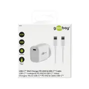 Goobay Wall Charger Plug ANZ 20W USB-C PD w/ Type-C Charging Cable White