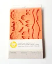 Wilton Flower & Stem Design Detailed Cake Fondant and Gum Paste Silicone Mold