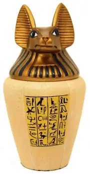 Anubis As A Jackal Canopic Jar Hand Painted Statue Large 27cm. Great.
