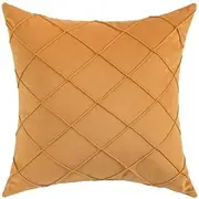 AIMALL Velvet Cushion Cover, Pleated Checked Plaid Plush Decorative Pillow Cover, 18x18 Inches, Soft Velvet Pillowcase for Sofa, Bedroom, Lounge