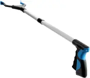 Tool, 32" Foldable Grabber Reacher for Elderly, Lightweight Extra Long Handy Trash Claw Grabber, Reaching Assist Tool (Blue)
