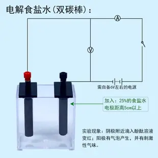 原電池實驗器高中化學實驗室器材電解池電解食鹽水硫酸銅電鍍鋅3種電極材料附碳棒銅片鐵片鋅片板教學儀器