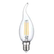 100x LV Luce LED 4W Filament E14 C35T – Pull Tail Flame Tip - Chandelier Bulbs