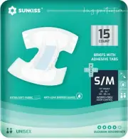 SUNKISS TrustPlus Adult Diapers with Maximum Absorbency, Small/Medium, White