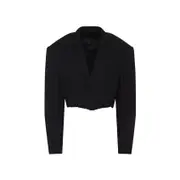 [Balenciaga] Balenciaga-Black Cut Off Sb Jacket-Donna 36 FR