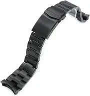 [MiLTAT] 22mm DLC Black Watch Band Compatible with Seiko SKX007 SKX009, Super-O Boyer 316L SS