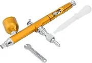 Airbrush Kit, Multi-Purpose Feed Dual Action Paint Spray Gun Set 7CC Capacity 0.3MM Spray Kit Tools for Paint Art Tattoo Nail Design(Gold)