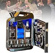 Mini Christmas Can Bar, 20L Portable Drinks Cabinet, Whiskey Bar Small Mobile Gift, Solid Wood Interior, Industrial Style Surprise Present for Husband Men Women Dad Boy Girl Boss