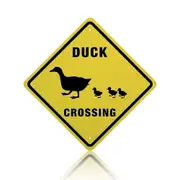 Duck Crossing sign 12"x12" Funny Novelty Metal Tin Sign Farm Organic Country Home Decor Wall Sign Suitable for Indoor and Outdoor Yard Sign