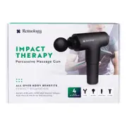 Remology Impact Therapy Massage Gun - Handheld 6 Speed Percussive Massager - Four Heads