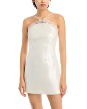 Self-Portrait Sequin Halter Mini Dress