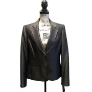 Ann Klein Suit Jacket Blazer Charcoal Gray Size 14 Sheen NWT Formal Business