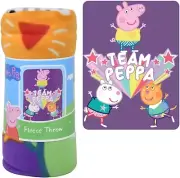Peppa Pig Throw Blanket 45" x 60" Team Peppa Suzy Sheep Candy Cat Purple Stars