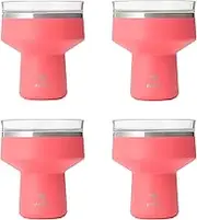 REDUCE Saltini 16oz Cocktail Tumbler - Insulated Margarita Tumbler with Lid-Keeps Drinks Cold for 10 Hours-360 Sippable Martini Glass Alternative-Shatterproof, Perfect for Parties - Daiquiri - 4 pack