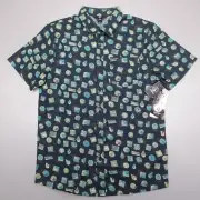 Volcom Warbler Woven Button Up Short Sleeve Geometric Shirt Men's Size L