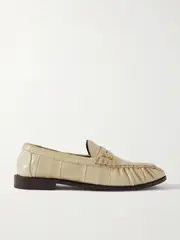 [SAINT LAURENT] SAINT LAURENT - Le Loafer Leather Loafers - Ivory - EU 37 EU 37 Ivory