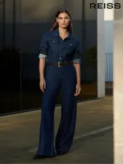 Reiss Indigo Frankie Relaxed Denim Jumpsuit (947320) | $480