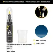 Touch Up Paint For Renault Trucks All Models 08421 Bleu Metal With Polish Paste