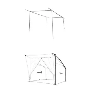 現貨🔥 韓國Backcountry Easy Shelter DAC營柱 & 營釘 含紗網 車尾帳 庇護所 基地帳 帳篷