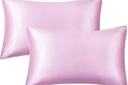 Satin Silky Pillowcases Set for Hair - Pillowcase Covers with Envelope Closure - Cool and Easy to Wash - Pillowcase Set of 2 - Pillow Cover Only Without Insert (Lavendar, Standard(20"x26"))
