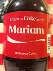 Share A Coke With Mariam Limited Edition Coca Cola Bottle 2014 USA