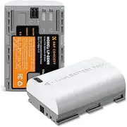 K&F Concept 2-Pack LP-E6NH Battery with 2600mAh Capacity and Type-C Fast Charging for Canon EOS 90D, 80D, 70D, 5D, Mark II, III, IV, 5DS, SR, 6D, 6D Mark II, R5, R6, R6 II, R7