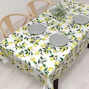 W4701800 Tablecloth, 100% Cotton, Fashionable, Rectangle, Scandinavia, 47.2 x 59.1 inches (120 x 150 cm), Standard, Lemon, Yellow, Fruit Pattern, Style Decor