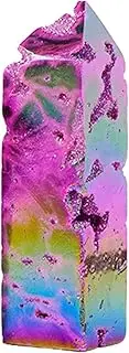 Lmyit Crystal Stone Wand | Crystal Wand Tower Sculpture Decor - Electroplating Decoration, Gradient Meditation Companion for Living Room Bedroom Study Room Dormitory