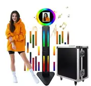 Portable Photo Booth, Wedding Rental, Shell Stand, Selfie Parties, W/ Ring Light