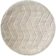Zig Zag Cream Round Wool Rug
