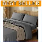 Luxurious 1000 Thread Count 100% Cotton Queen Sheet Set - Deep Pocket Dark Grey