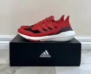 Adidas Ultra Boost 21 Vivid Red Black Shoes Runners Mens Size US 12 NEW✅