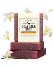 Lovery Pack of 3 Moroccan Vanilla Handmade Goat Milk Soap Bars