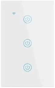 WiFi&Bluetooth Smart Wall Switch,Glass Touch Panel, Compatible with Alexa,Google Assistant, No Neutral line Needed and Neutral line Needed Dual Mode US 10A (3 gang)