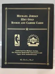 Basketball Michael Jordan 22Kt Gold Rookie And & Career Cards Danbury Mint 22k