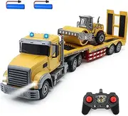 QuirkyGlee Remote Control Semi Truck and Trailer Toy