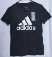 Adidas Women's Basic Bos Amplifier Tee Shirt Black & White Top Size S BRAND NEW