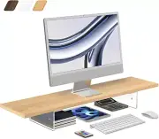 Monitor Stand Riser,Wood & Acrylic Computer Monitor Stand with LED Light,Desk Ac