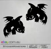 TOOTHLESS Sticker Decal 150mmW How To Train Your Dragon Pair 2X Car Van Boat Ps4