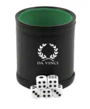 DA VINCI Professional Red or Green Dice Cup with 5 dice