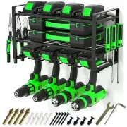 Power Tool Organizer Wall Mounted, 3 Layers Heavy Duty Metal Tool Shelf, Gara...
