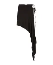 The Attico Side Split Asymmetric Skirt IT42,IT38 black