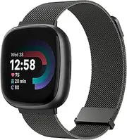 Metal Band Compatible with Fitbit Versa 4 Bands Women Men, Stainless Steel Mesh Magnetic Replacement Bracelet Strap for Fitbit Versa 4 / Sense 2 Smartwatch