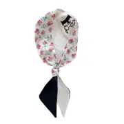 2PCS Women Spring Skinny Scarf 100x6cm Silk Feeling Chiffon Headband Retro Flower Print Hair Ribbon Neckercheif Streamer