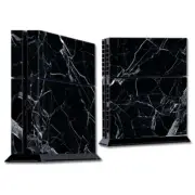 PS4 Playstation console skins decals wrap - Black Marble Granite White