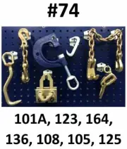 SET#74 - 7 PIECE AUTO BODY FRAME MACHINE TOOLS SET CLAMPS CHAIN HOOK CLAW