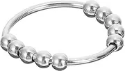 Vaguelly Stress Ring Sensory Rings Women Ring Worry Finger Rings Mens Fidget Adjustable Rings Fidgets for Trendy Beaded Women Beads Ring Inspirational Ring Stainless Steel Silver